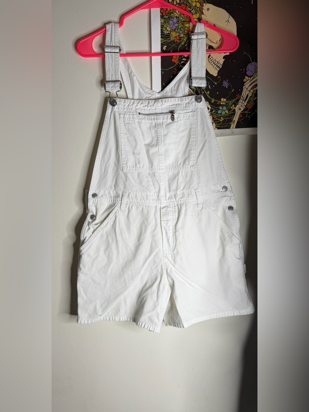 Vintage Fashion Bug White Short Overalls Jumper